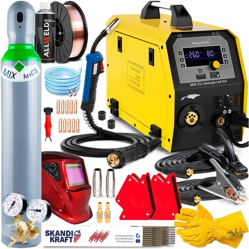 Spawarka Migomat Magnum MIG 211 Synergia LED 4x4 - 200A 3w1 Tig Lift - Zestaw #2