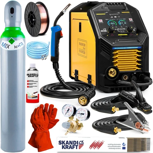 Spawarka inwertorowa Magnum MIG 201 Alu Pro Synergia 230V 200A - Zestaw #1 AK