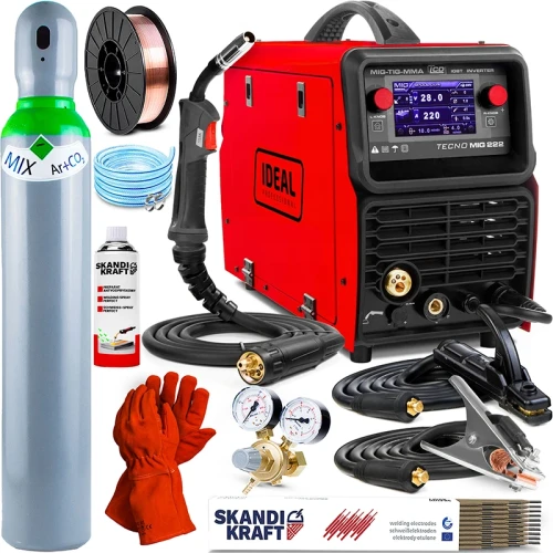 Spawarka Migomat Ideal Tecnomig 222 LCD Synergia - MIG MAG TIG DC - Zestaw #1 AK