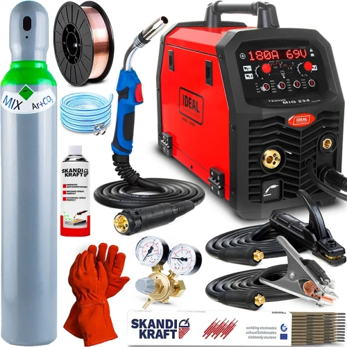 Spawarka Migomat IDEAL TECNO MIG 234 PULSE 4x4 Zestaw AK #1