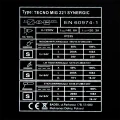 Spawarka Ideal Tecno MIG 221 Synergia - Tabliczka Znamionowa