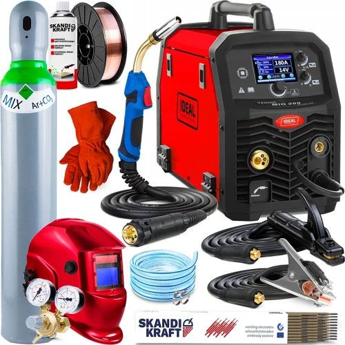 Spawarka Migomat Ideal Tecno MIG 200 PULSE LCD Zestaw #2 AK