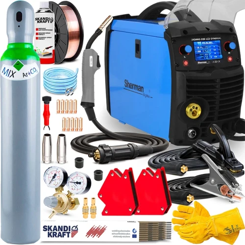 Spawarka Migomat Sherman DIGIMIG 205 LCD Synergic - 3w1 Flux - Zestaw #1