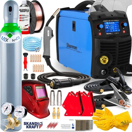 Spawarka Migomat Sherman DIGIMIG 205 LCD Synergic - 3w1 Flux - Zestaw #2