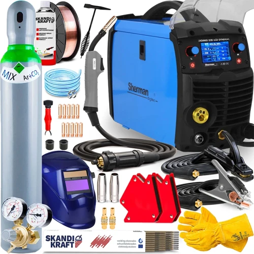 Spawarka Migomat Sherman DIGIMIG 205 LCD Synergic - 3w1 Flux - Zestaw #3