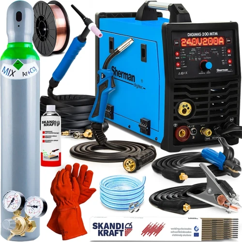 Spawarka Migomat Sherman Digimig 200 MTM - Inwertor MIG MAG - Zestaw #1 AK