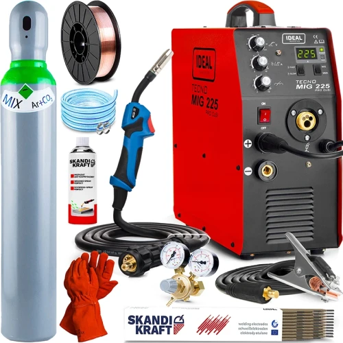 Spawarka Migomat Ideal TECNO MIG 225 PRO CuSi MMA - Zestaw #1 AK