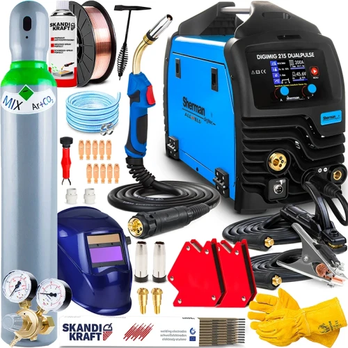 Spawarka Migomat Sherman MIG Digimig 215 LCD Dual Puls Synergia - Zestaw #3
