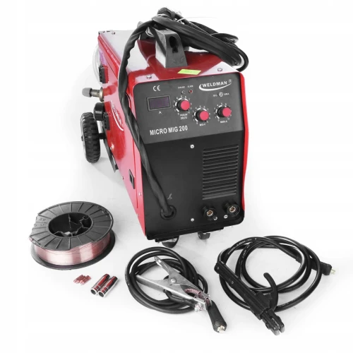 [OUTLET] SPAWARKA INWERTER WELDMAN MICRO MIG 200 + DRUT, 230V 60% 200A MIG/MAG MMA FLUX
