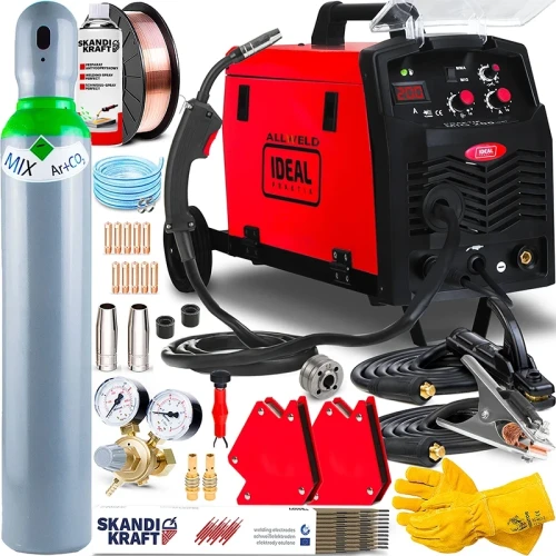 Spawarka Migomat Ideal Praktik MIG 200 Flux IGBT Lutospawanie - Zestaw #1