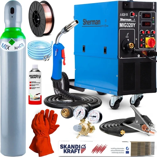 Spawarka Migomat Sherman MIG MAG 320 Y 4 Rolki Lutospawanie - Zestaw #1 AK