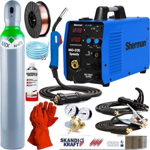 Spawarka Migomat Sherman MIG 200 Speedy MAG MMA Zestaw #1 AK