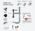 Ścisk przesuwny 4-IN-1 Light Duty 165x83 mm STRONG HAND UD65M-C3