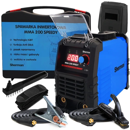 Spawarka Inwertorowa MMA Sherman 200 Speedy TIG Lift Hot Start