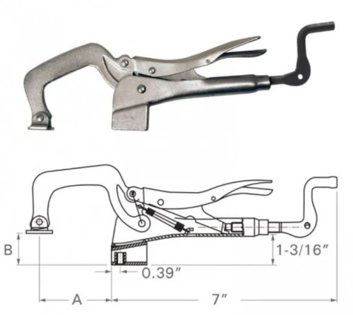 Ścisk Klamrowy do Stołu Spawalniczego Strong Hand Tools PT11 86x100mm