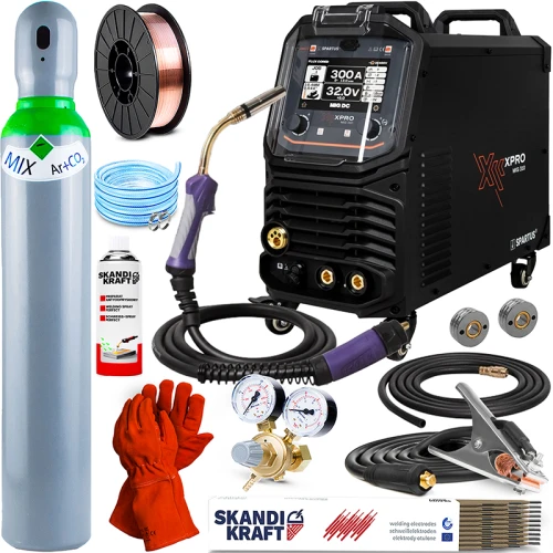 Spawarka Spartus XPro MIG 310 pakiet 400V 4R Puls TIG DC,MMA 300A Synergia - Zestaw #1 AK