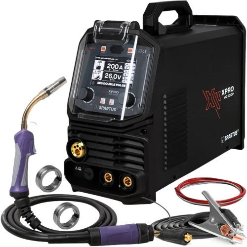 Spawarka Spartus xPro MIG 200 DUAL Pulse pakiet 4R Synergia TIG DC