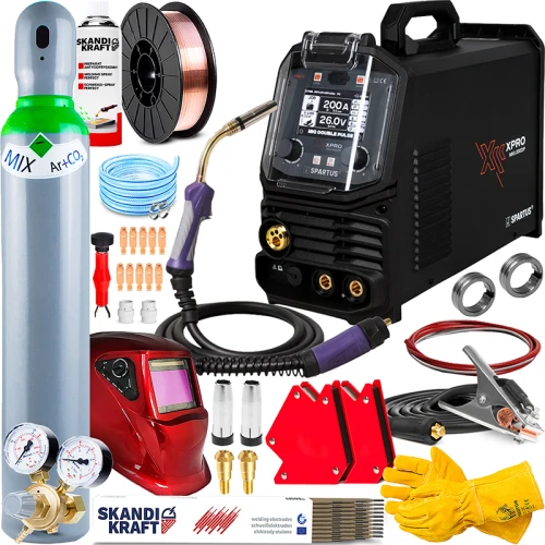 Spawarka Spartus xPro MIG 200 DUAL Pulse pakiet 4R Synergia TIG DC - Zestaw #2