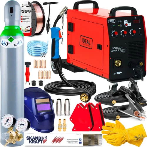 Spawarka Ideal Tecno MIG 200/1 MMA 230V PRO Flux MB15 - Zestaw #3