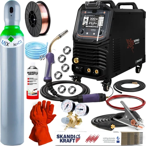 Spartus XPro MIG 310 Dual Pulse - 300A 400V 4R Synergia Tig Lift i MMA Pulse - Zestaw #1 AK