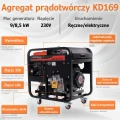 Agregat prądotwórczy jednofazowy 230V 9000W KD169 Kraft&Dele