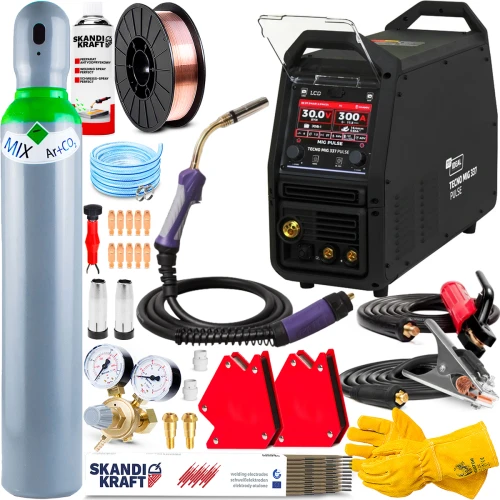 Ideal TECNO MIG 337P PULSE LCD Black Series 4x4 Spawarka 400V Synergia - Zestaw #1