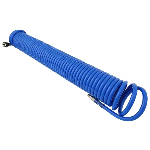 Wąż spiralny PU 8x12mm z szybkozłączem R26 15m