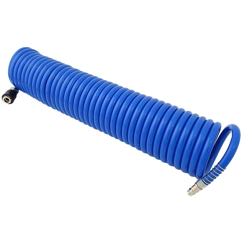 Wąż spiralny PU 8x12mm z szybkozłączem R26 10m