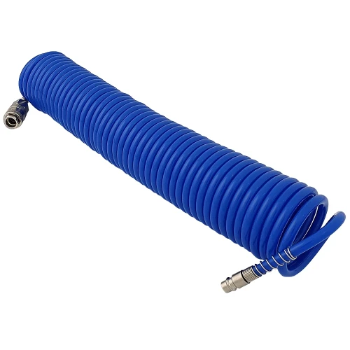 Wąż spiralny PU 5x8mm z szybkozłączem R26 10m