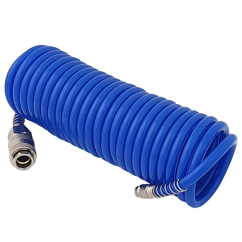 Wąż spiralny PU 5x8mm z szybkozłączem R26 5m