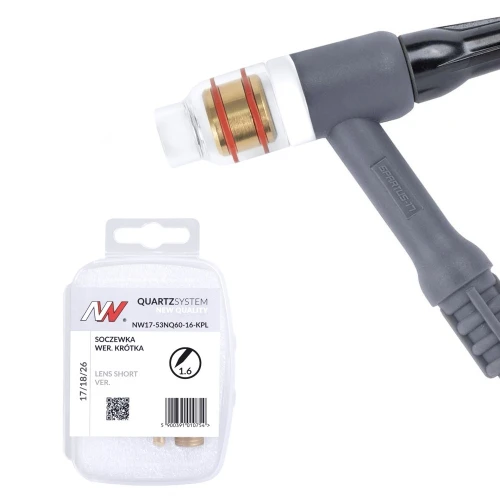 Zestaw QUARTZSystem NQ z dyszą kwarcową i soczewką krótką do TIG 17/18/26 na elektrodę 1.6mm