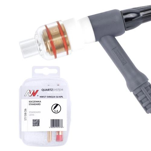 Zestaw QUARTZSystem NQ z dyszą kwarcową i soczewką do TIG 17/18/26 na elektrodę 1.6mm