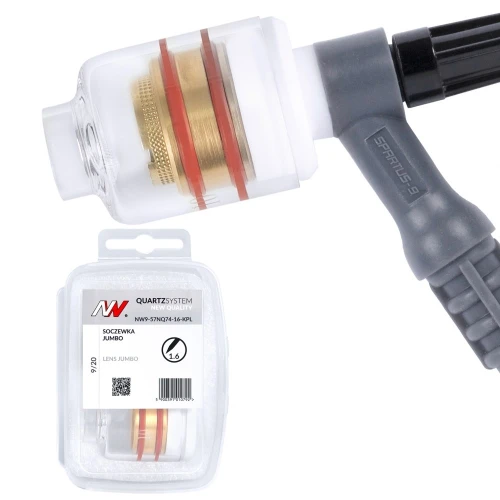 Zestaw QUARTZSystem NQ z dyszą kwarcową i soczewką JUMBO do TIG 9/20 na elektrodę 1.6mm