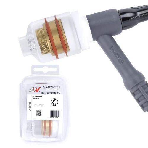 QUARTZSystem NQ z dyszą kwarcową i soczewką JUMBO do TIG 17/18/26 na elektrodę 1.6mm