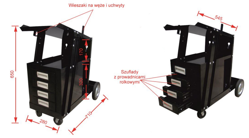 Wózek Spawalniczy MIG z Górną Półką
