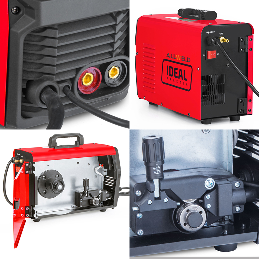 Poste à Souder MIG/MAG Inverter IDEAL PRAKTIK 1800 - 180 A, 3 En 1 Avec Bouteille De Gaz Et Accessoires