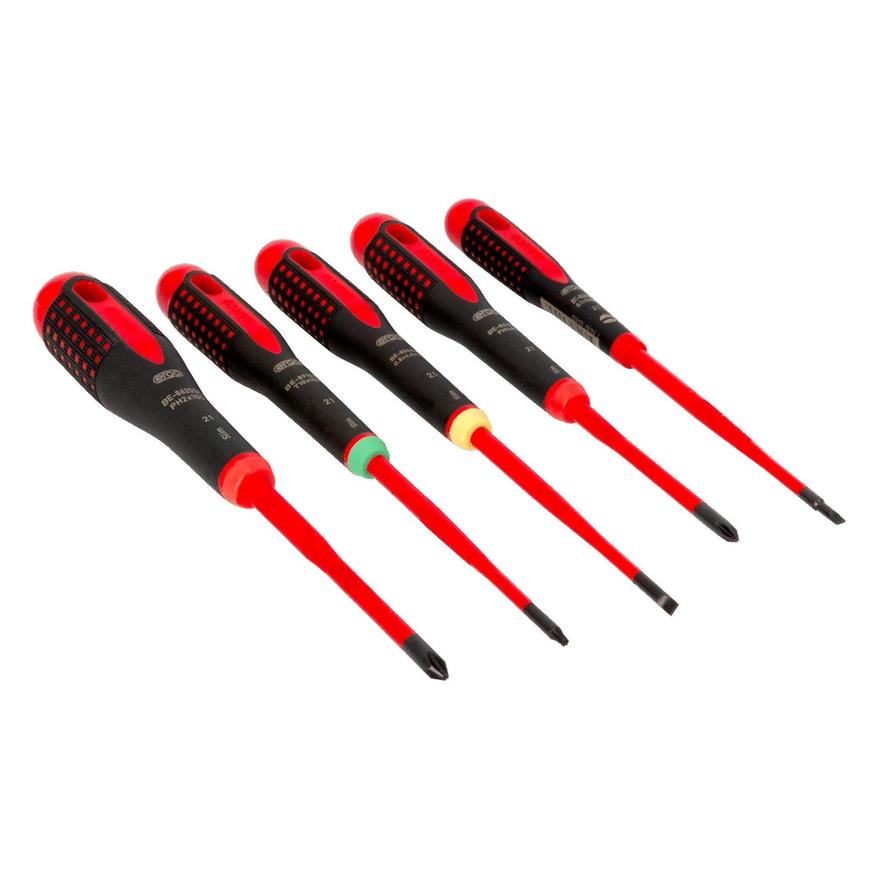  ERGO™ Slim VDE Zestaw wkrętaków płaskich, Phillips i TORX® z uchwytem 3-elementowym - 5 szt. BE-9871SL