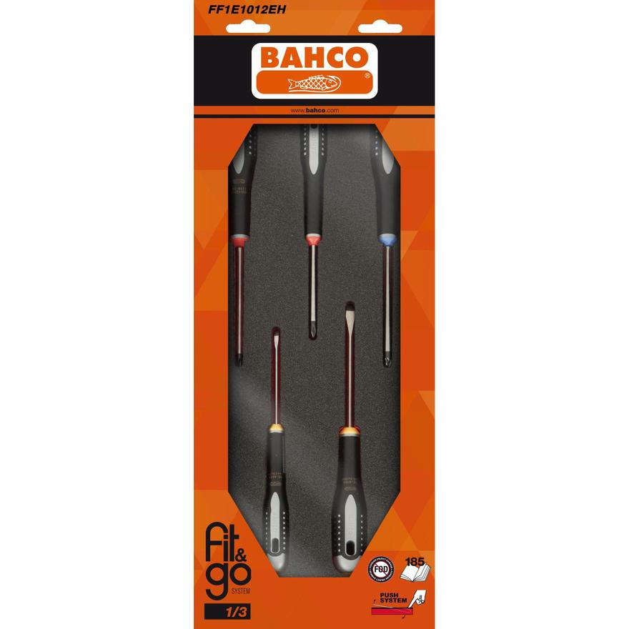  Fit&Go 1/3 Wkładka z pianki Zestaw wkrętaków płaskich ERGO - 6 szt. Opakowanie do sprzedaży detalicznej FF1E1012EH