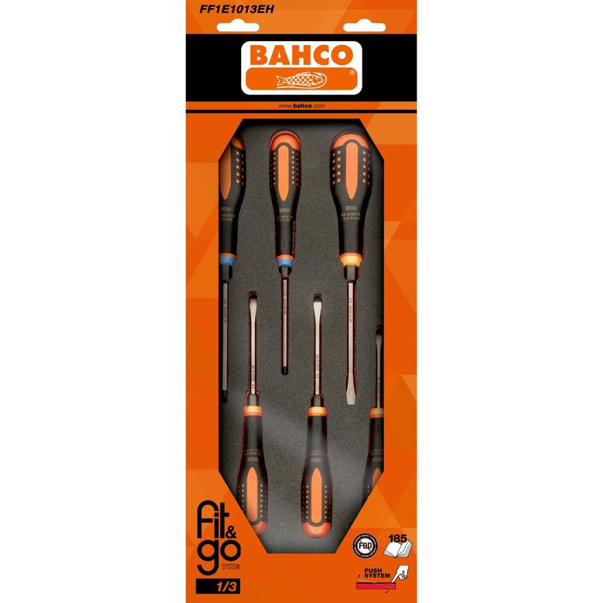 Fit&Go 1/3 Wkładka z pianki Zestaw wkrętaków z ostrzem przelotowym ERGO - 6 szt. FF1E1013EH