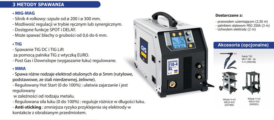 Spawarka Inwertorowa Gys Multipearl 210 4 XL