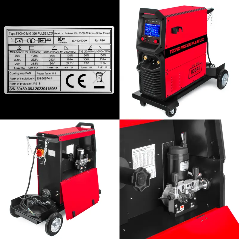 Spawarka Ideal Tecno MIG 336 Pulse Synergic LCD 280A 400V 3W1