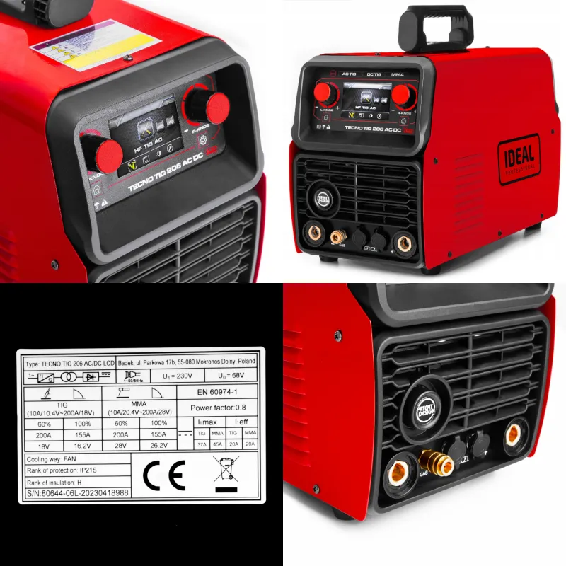 Spawarka TIG Ideal TECNOTIG 206 AC/DC LCD - Kolaż