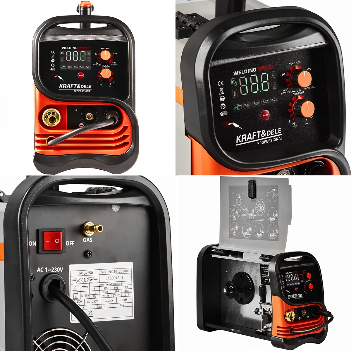 SPAWARKA INWERTOROWA KRAFT&DELE KD1883 230V 250A MIG / MMA / TIG LIFT