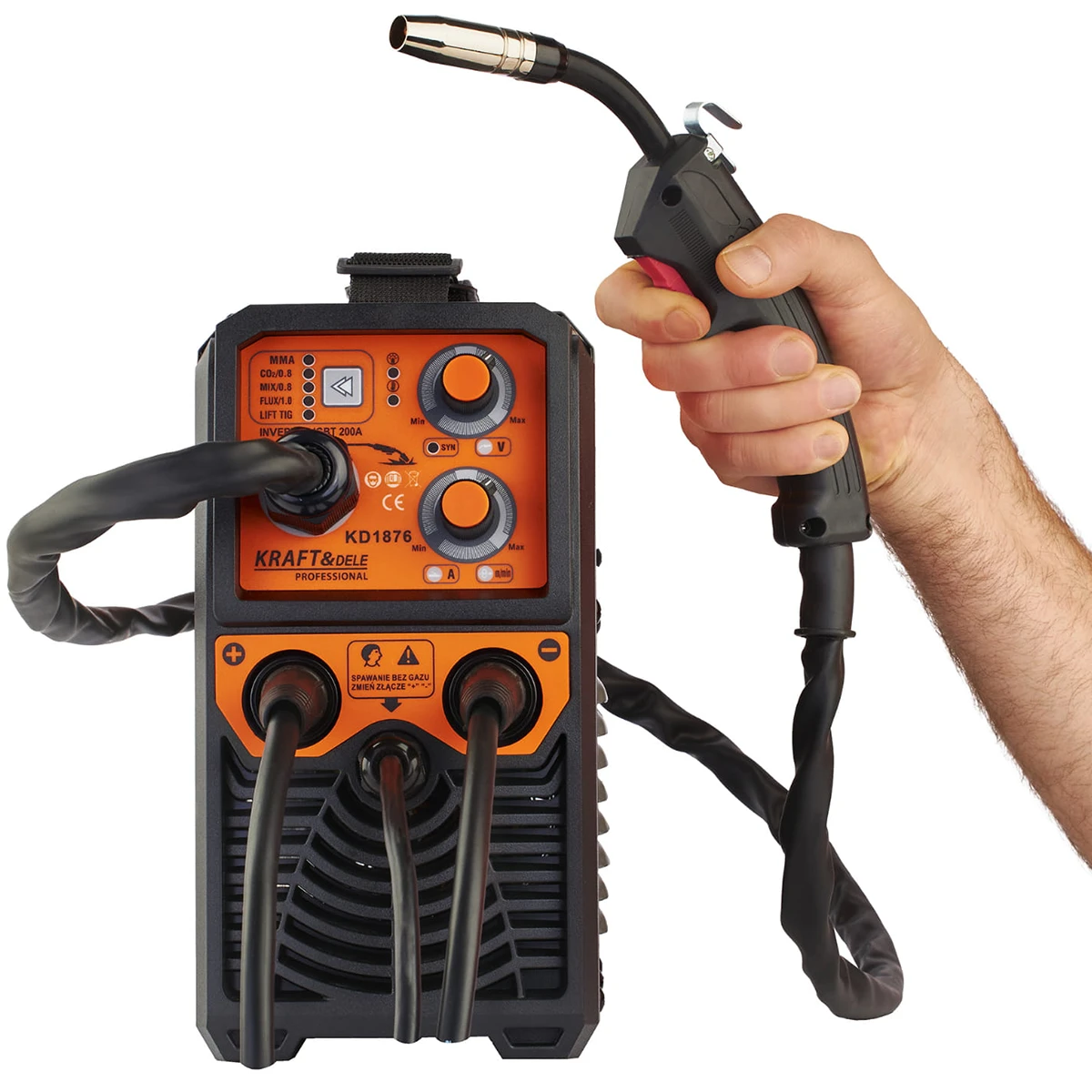 SPAWARKA INWERTOROWA KRAFT&DELE KD1876 230V 200A MIG MAG / MMA / TIG LIFT / FLUX
