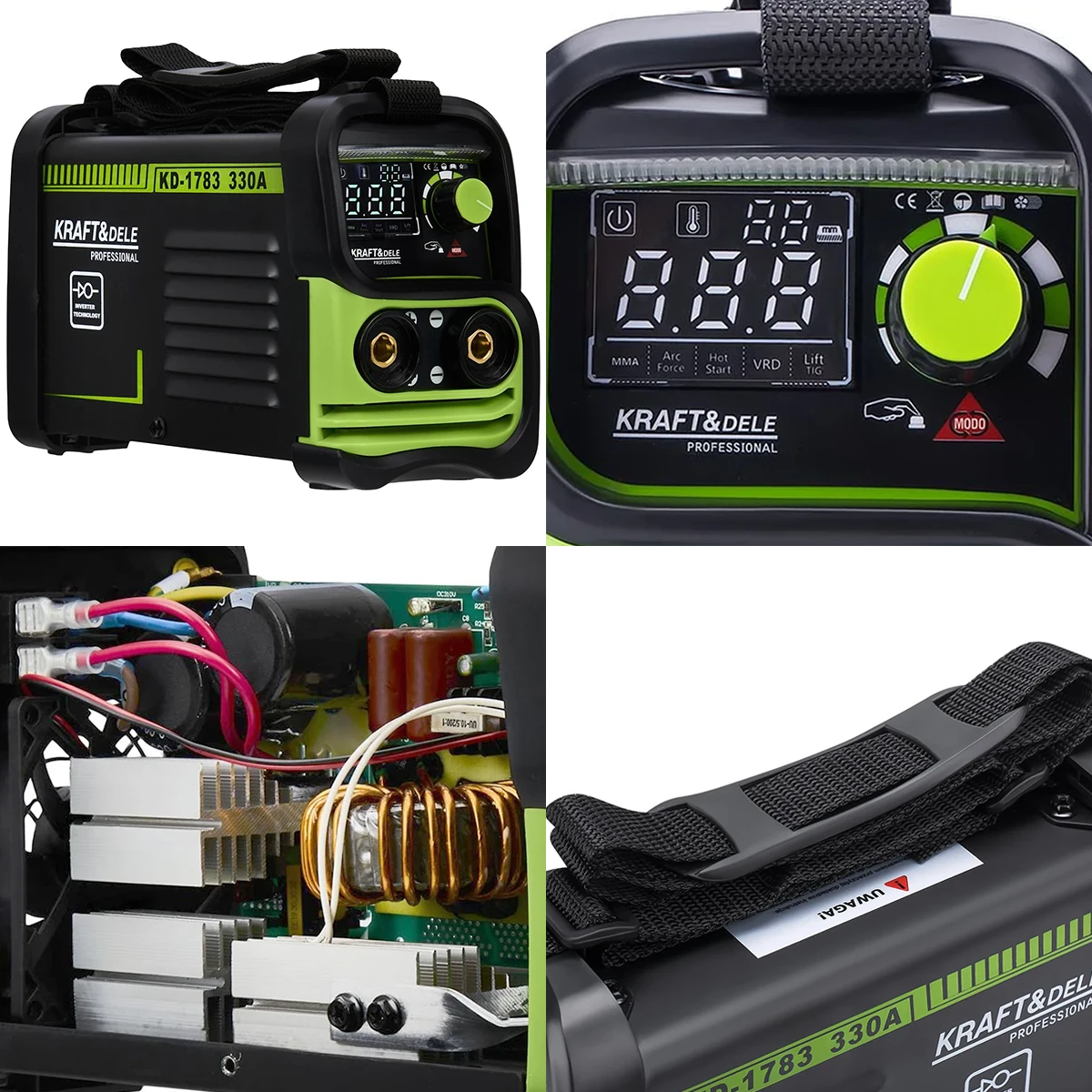 SPAWARKA INWERTOROWA KRAFT&DELE KD1783 230V 330A MMA / TIG LIFT VRD