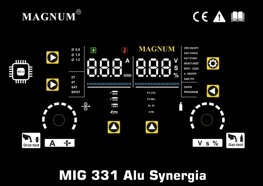 Spawarka Inwertorowa Magnum MIG 331 Alu Synergia Mocny Podajnik 4x4 Zestaw#1