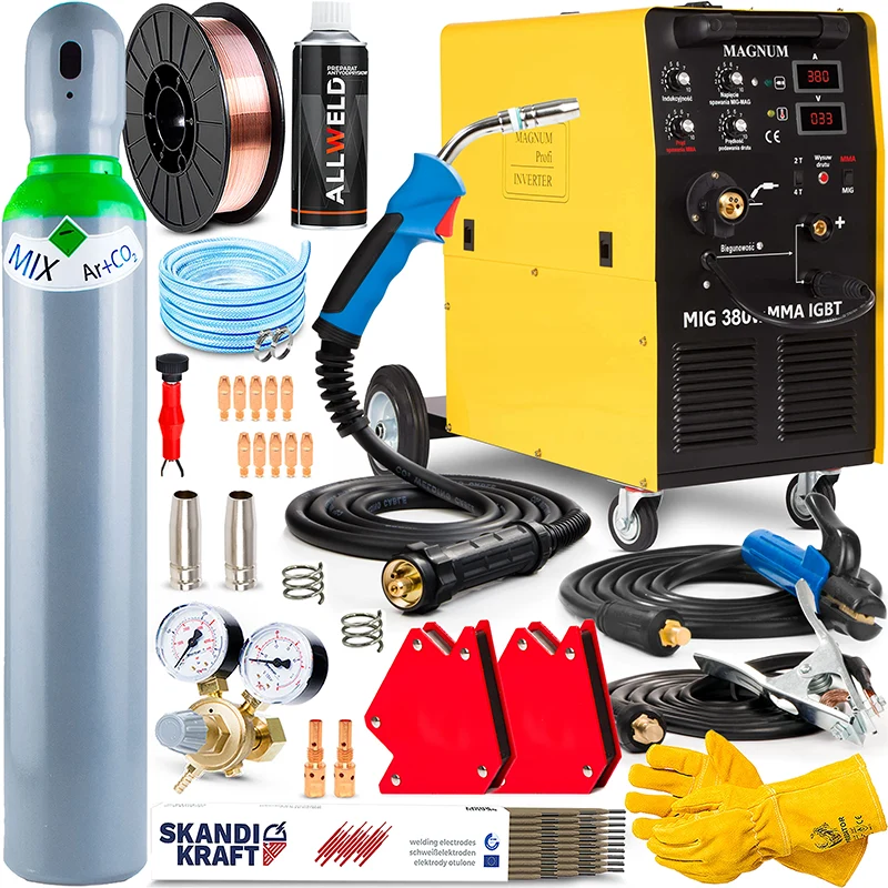 Spawarka Inwertorowa Migomat Magnum 380 W MIG MAG MMA Zestaw#1