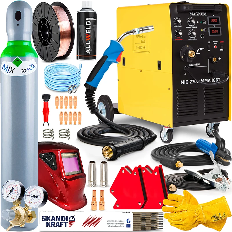 Spawarka Inwertorowa Migomat Magnum MIG MAG 270 W MMA IGBT Zestaw#2
