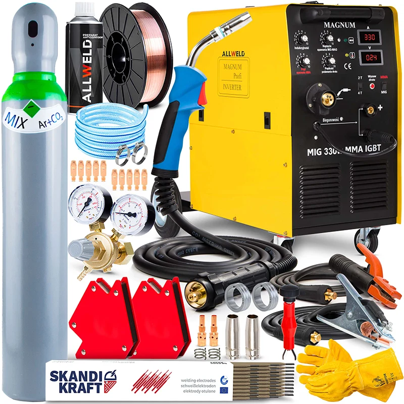 Spawarka Inwertorowa Magnum 330 W MIG MAG Lutospawanie Zestaw #1