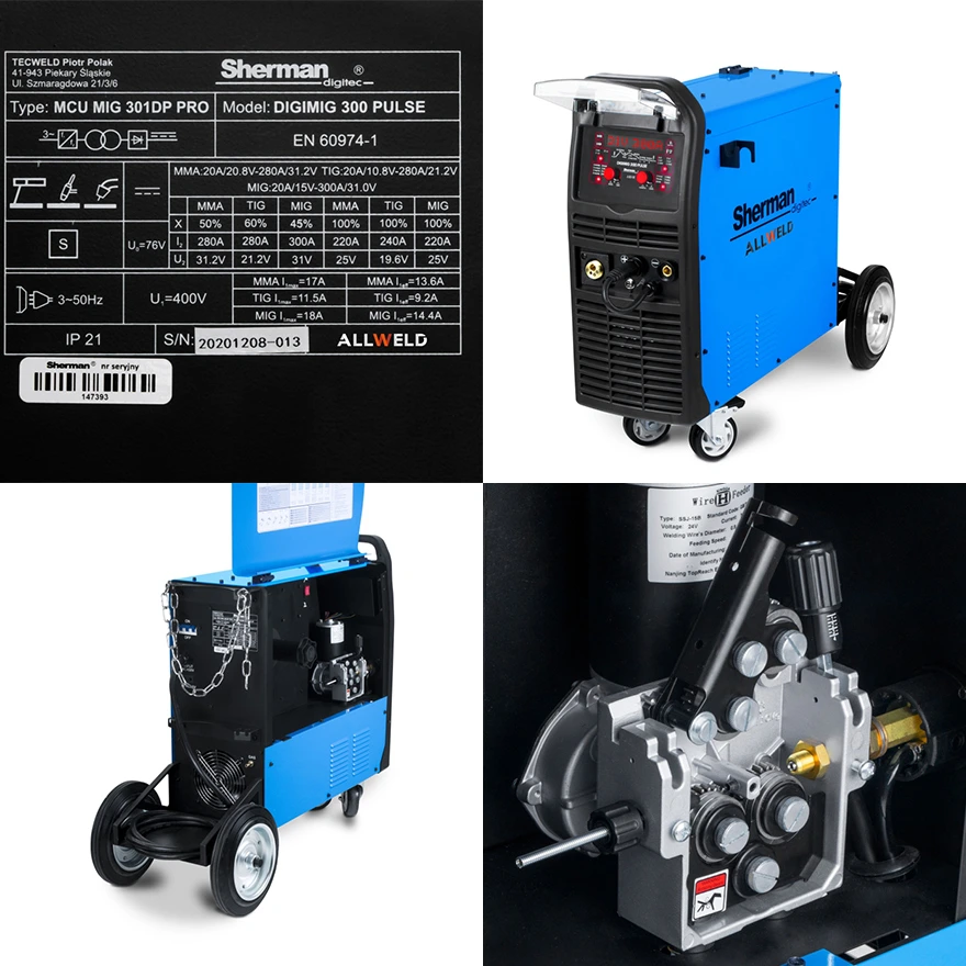 Spawarka Migomat Sherman DIGI MIG 300 Pulse Synergia Zestaw#1